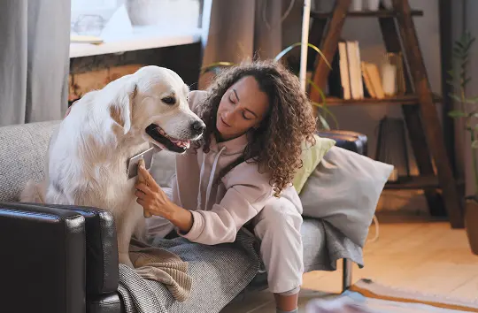 A Woman with a dog