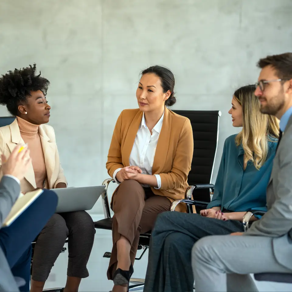 Team discussing an AI adoption approach