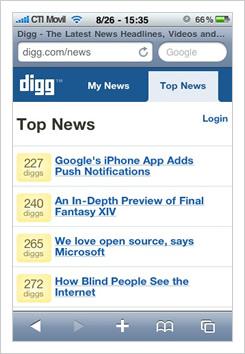 mobile digg