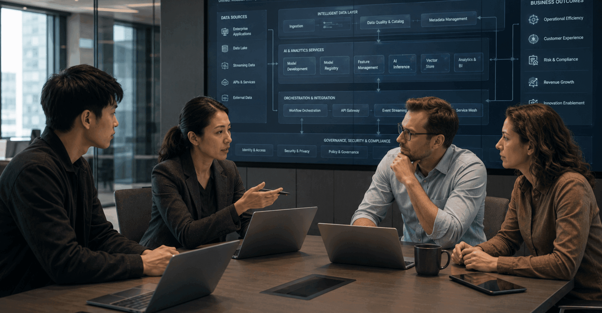 MCP - Corporate meeting on AI architecture.png