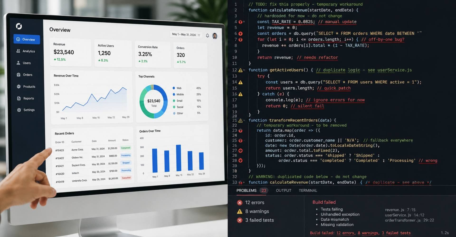 Vibe coding dashboard vs fragile code